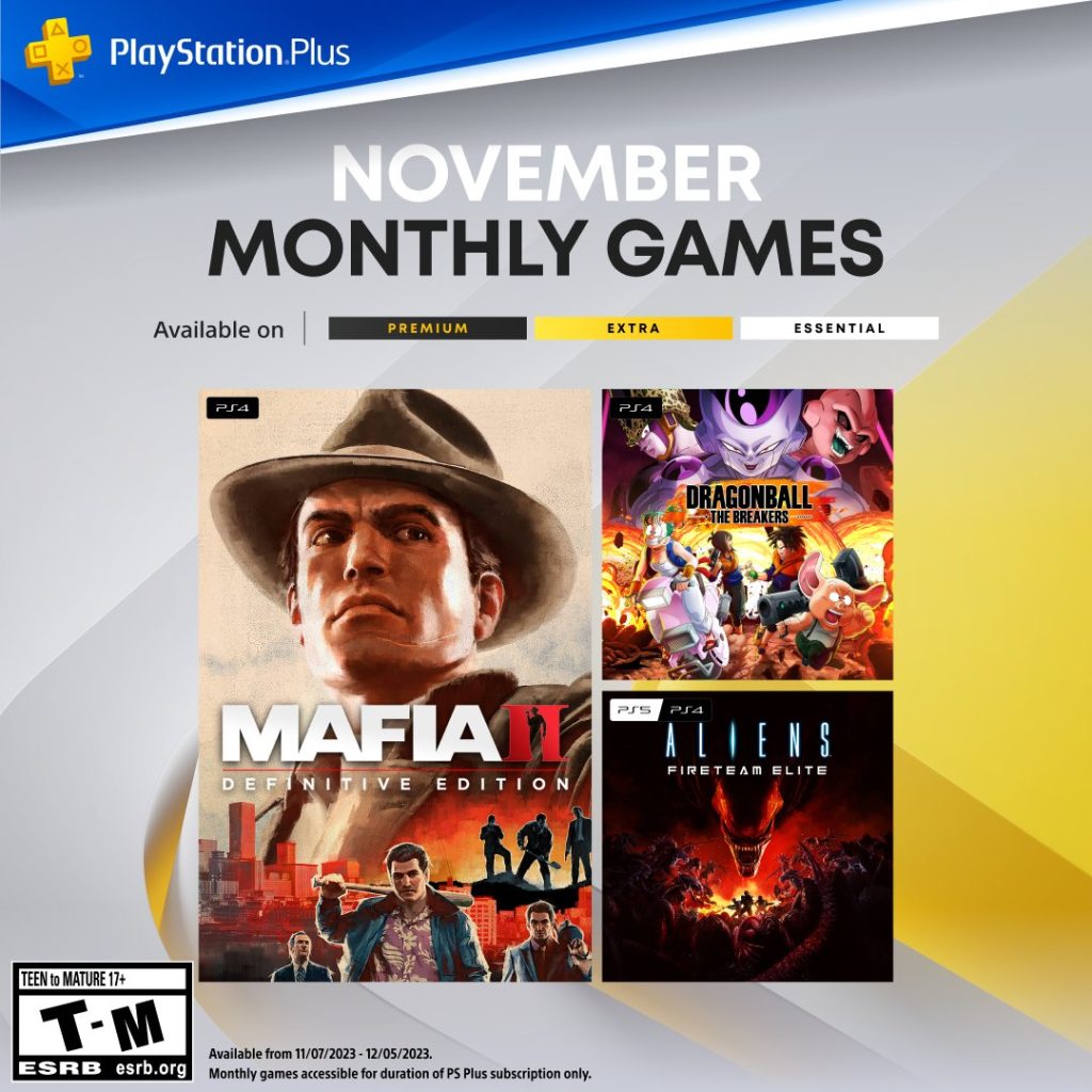 PS Plus November Free Monthly Games