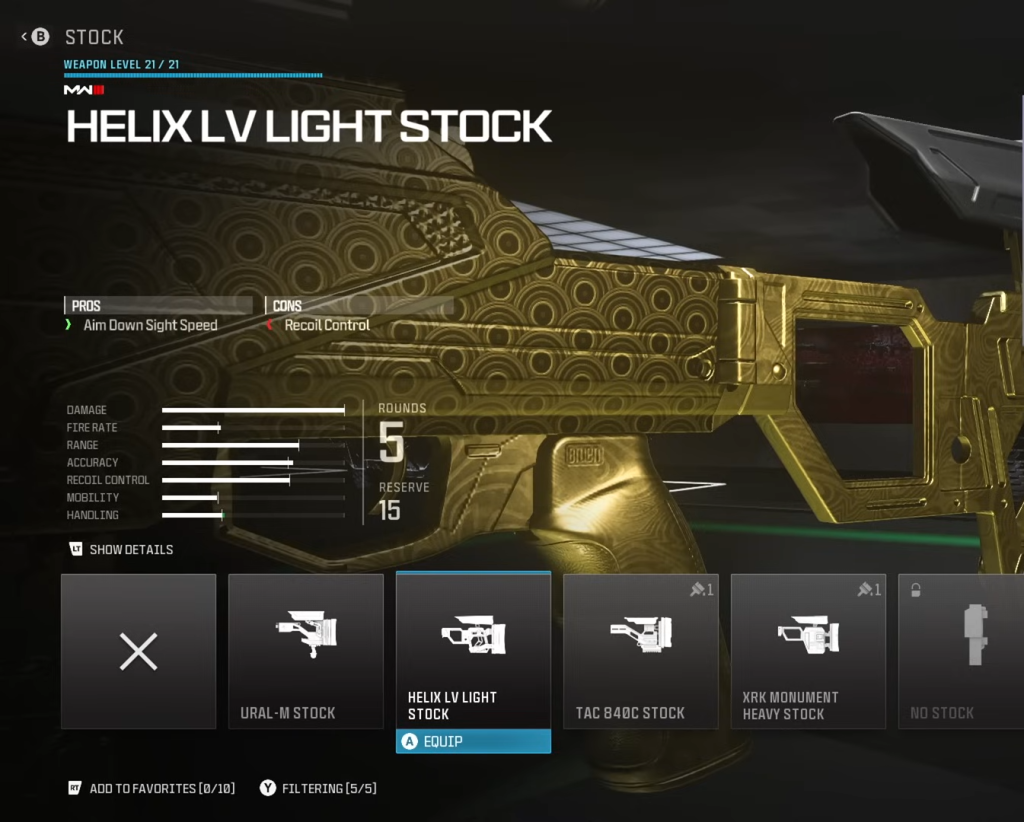 Helix LV Light stock in mw3
