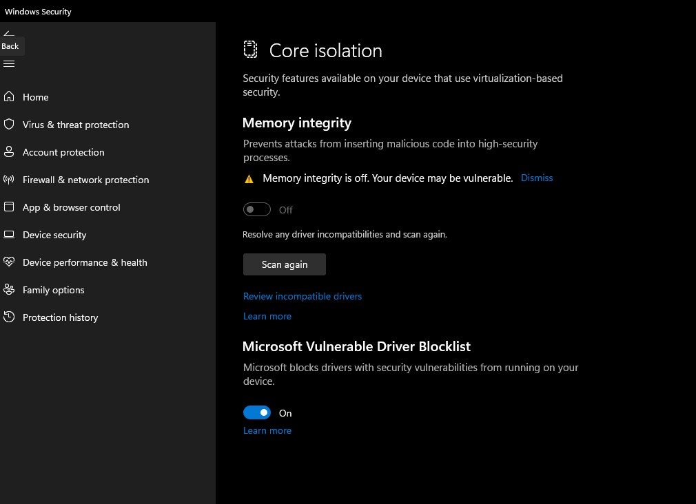 How to Fix System Integrity Violation Anti-Cheat Integrity Check Failed Error Code TFAV1012 - Enable Memory Integrity and Microsoft Vulnerable Driver Blocklist in Core Isolation