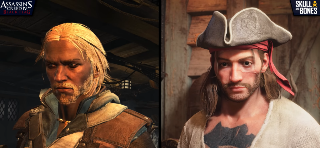 The comparison of graphics between Assassin's Creed IV Black Flag and Skull & Bones.