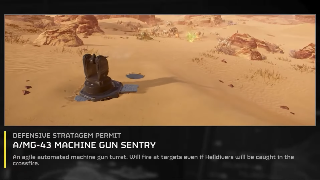 Machine Gun Sentry Stratagem 