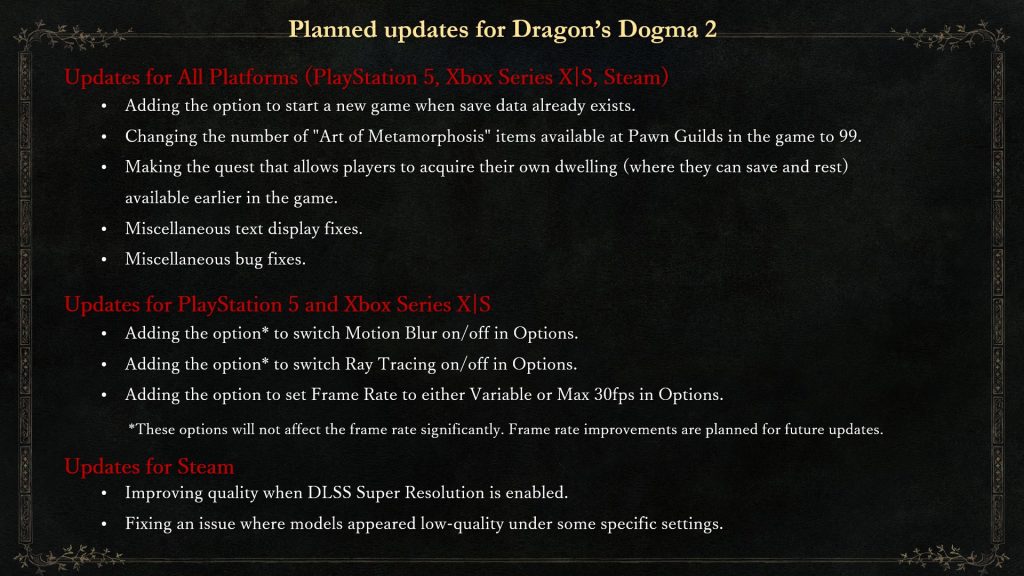 Update fixes coming to DD2.