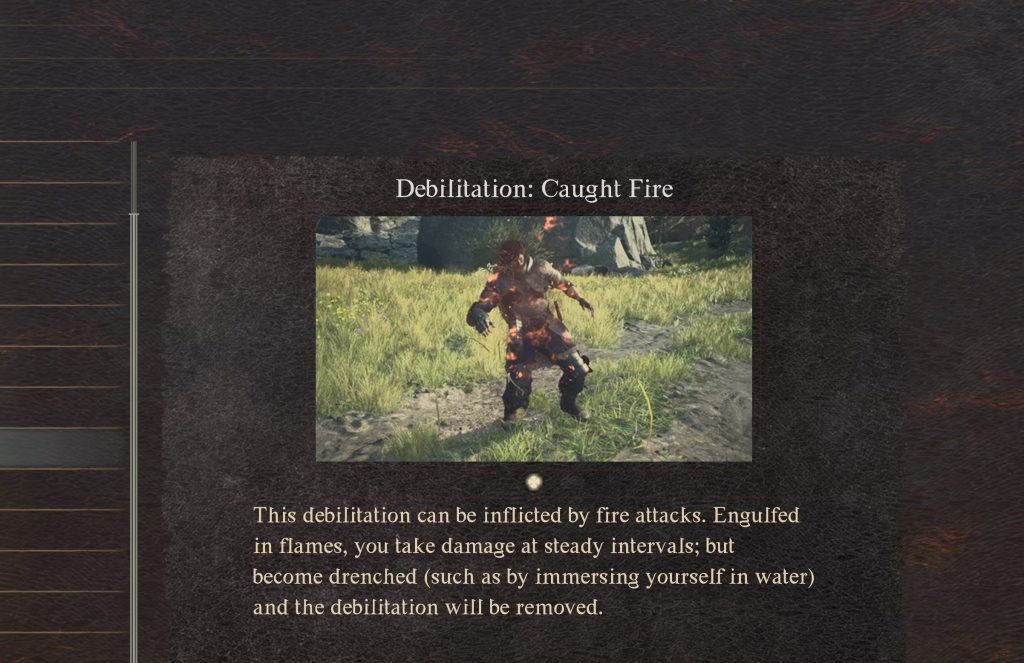 Caught Fire is among the dangerous debilitations in Dragon's Dogma II.