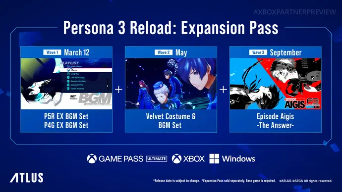 Persona 3 Reload: DLC road map.